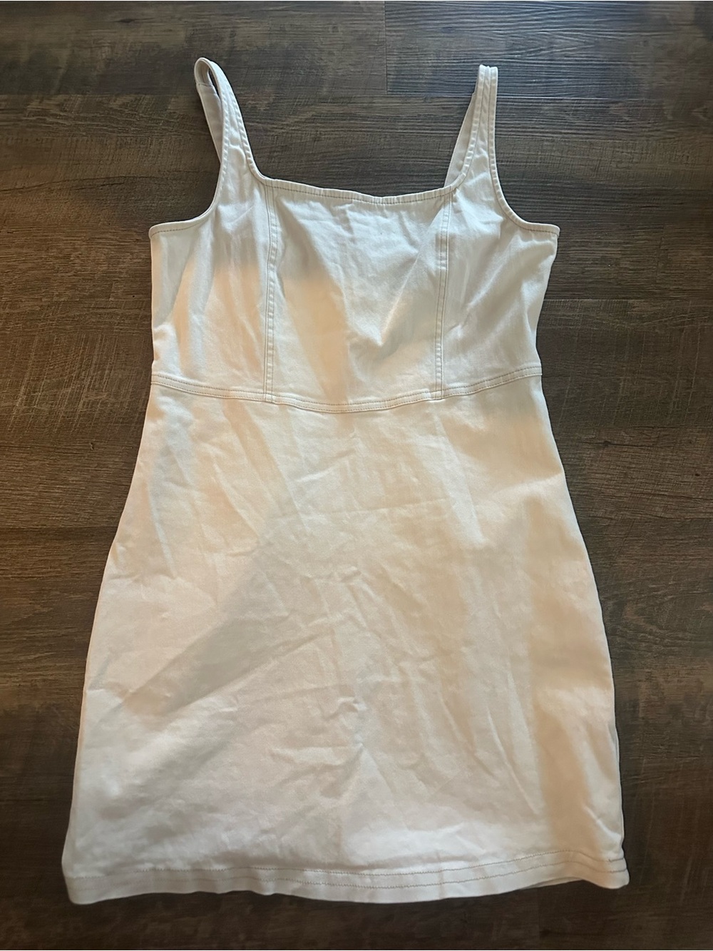 Women's White Sleeveless Denim Mini Dress